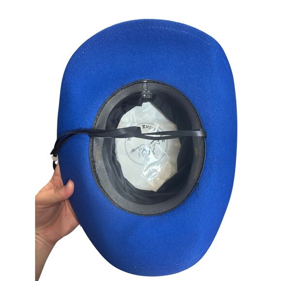 Electric Blue Felt Western‎ Hat - Studded Band Western Express Inc - Picture 3 of 7